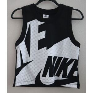 Nike FN2256-010 Women's Sz XS Black/White NSW Air Mesh Tank Top
